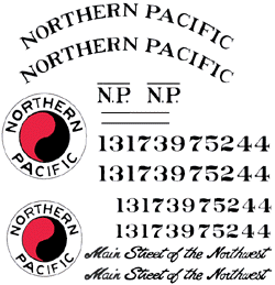 DECAL NP - NORTHERN PACIFIC TRAIN DECAL